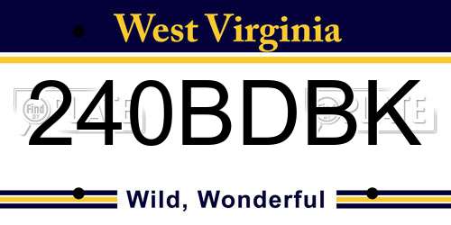 240BDBK West Virginia License Plate