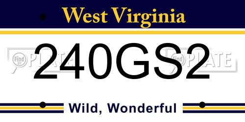 240GS2 West Virginia License Plate
