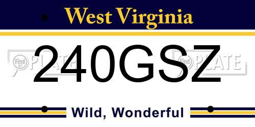 240GSZ West Virginia License Plate