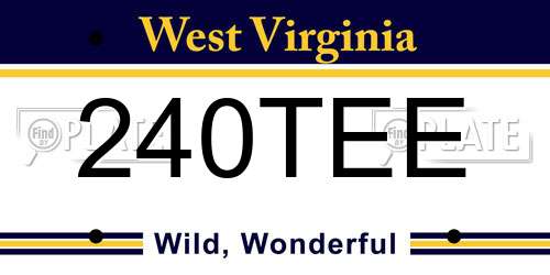 240TEE West Virginia License Plate