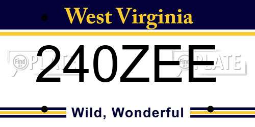 240ZEE West Virginia License Plate