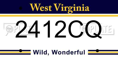 2412CQ West Virginia License Plate
