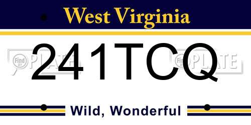 241TCQ West Virginia License Plate