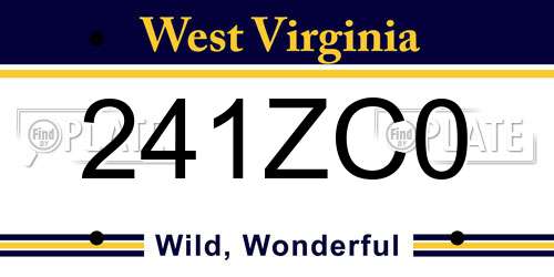 241ZC0 West Virginia License Plate