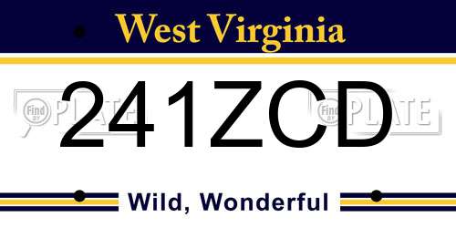 241ZCD West Virginia License Plate