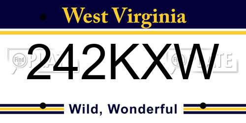 242KXW West Virginia License Plate