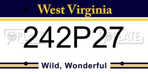 242P27 West Virginia License Plate