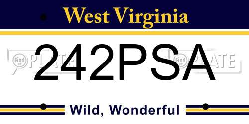 242PSA West Virginia License Plate