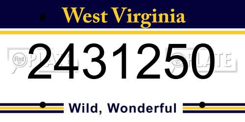 2431250 West Virginia License Plate