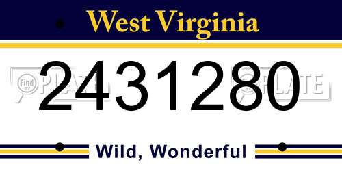 2431280 West Virginia License Plate