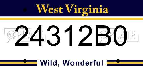 24312B0 West Virginia License Plate
