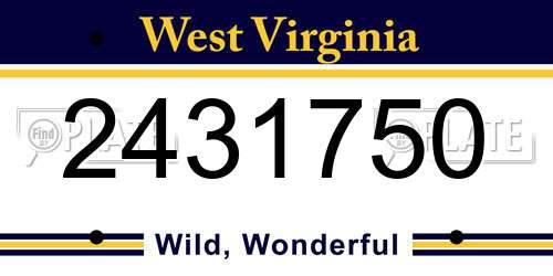 2431750 West Virginia License Plate