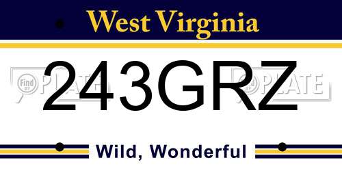 243GRZ West Virginia License Plate