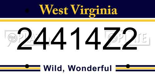 24414Z2 West Virginia License Plate