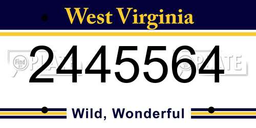 2445564 West Virginia License Plate