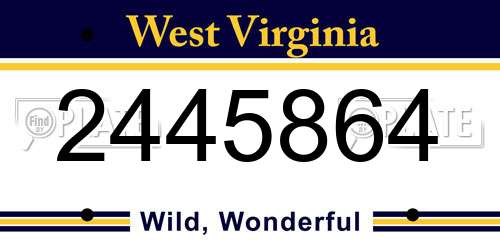 2445864 West Virginia License Plate