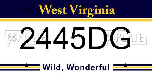 2445DG West Virginia License Plate