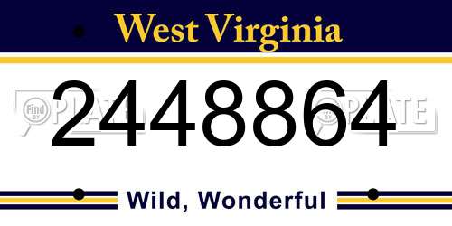 2448864 West Virginia License Plate