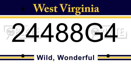 24488G4 West Virginia License Plate