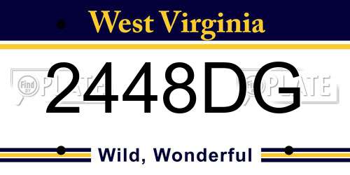 2448DG West Virginia License Plate