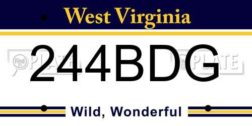 244BDG West Virginia License Plate