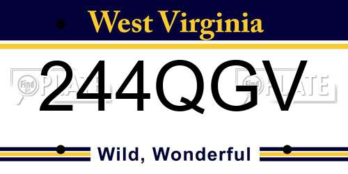 244QGV West Virginia License Plate