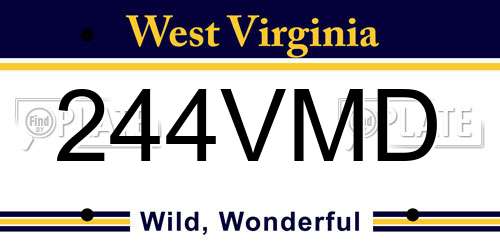 244VMD West Virginia License Plate
