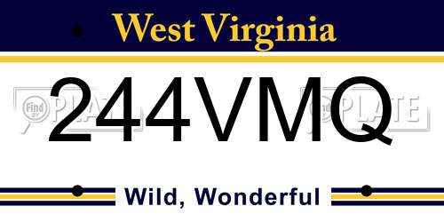 244VMQ West Virginia License Plate