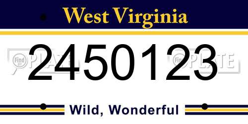 2450123 West Virginia License Plate