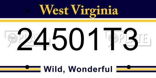 24501T3 West Virginia License Plate