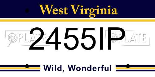 2455IP West Virginia License Plate
