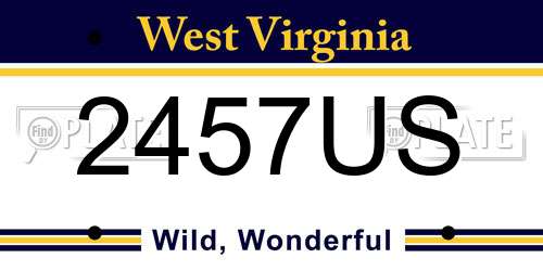 2457US West Virginia License Plate