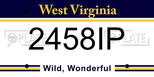 2458IP West Virginia License Plate