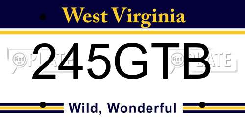 245GTB West Virginia License Plate