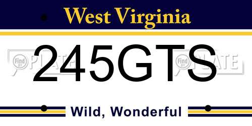 245GTS West Virginia License Plate