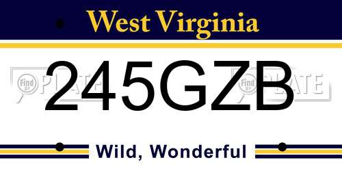 245GZB West Virginia License Plate