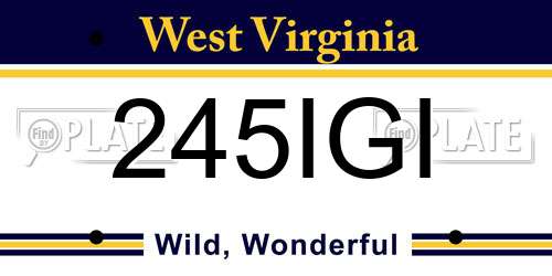 245IGI West Virginia License Plate