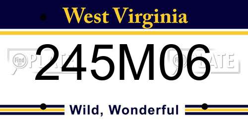 245M06 West Virginia License Plate