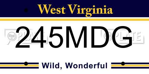 245MDG West Virginia License Plate