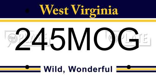 245MOG West Virginia License Plate