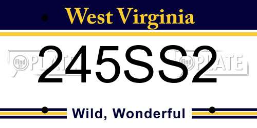 245SS2 West Virginia License Plate