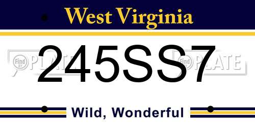 245SS7 West Virginia License Plate