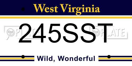 245SST West Virginia License Plate