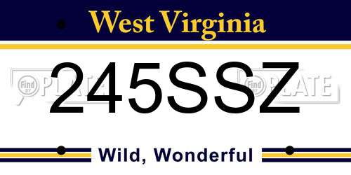 245SSZ West Virginia License Plate