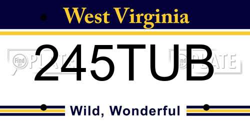 245TUB West Virginia License Plate