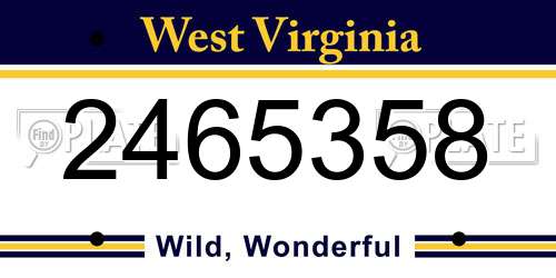 2465358 West Virginia License Plate