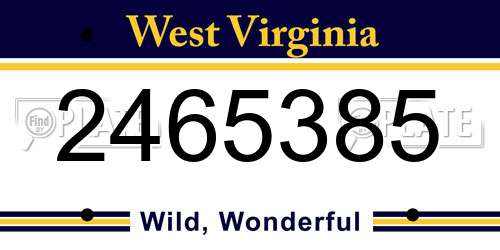 2465385 West Virginia License Plate
