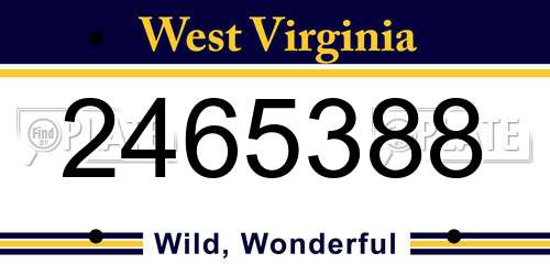 2465388 West Virginia License Plate
