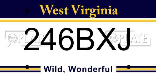 246BXJ West Virginia License Plate