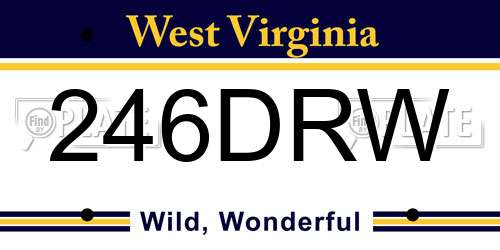 246DRW West Virginia License Plate